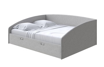 Кровать Bono 160х200, Искусственная шерсть (Лама Светло-серый) в Южно-Сахалинске
