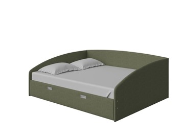 Спальная кровать Bono 160х200, Искусственная шерсть (Лама Авокадо) в Южно-Сахалинске