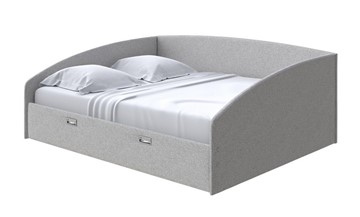 Кровать 2-спальная Bono 180х200, Искусственная шерсть (Лама Светло-серый) в Южно-Сахалинске