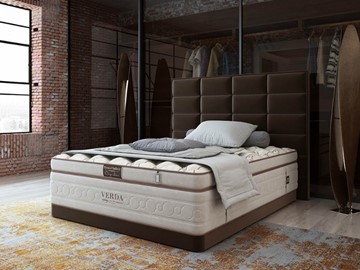 Кровать 2-спальная Chocolate Compact/Basement 180х200, Микровелюр (Manhattan Лесной каштан) в Южно-Сахалинске