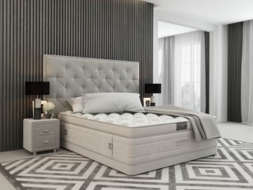 Кровать 2-спальная Classic Compact/Basement 180х200, Флок (Велсофт Серый) в Южно-Сахалинске