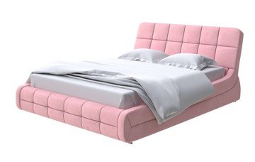 Двуспальная кровать Corso-6 140x200, Велюр (Casa Жемчужно-розовый) в Южно-Сахалинске