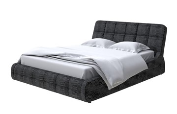 Кровать спальная Corso-6 200х200, Экокожа (Кайман черный) в Южно-Сахалинске