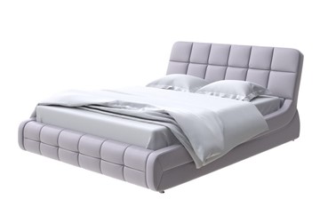 Двуспальная кровать Corso-6 200х200, Экокожа (Серебристый перламутр) в Южно-Сахалинске