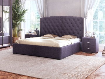 Спальная кровать Dario Slim 160x200, Велюр (Лофти Слива) в Южно-Сахалинске