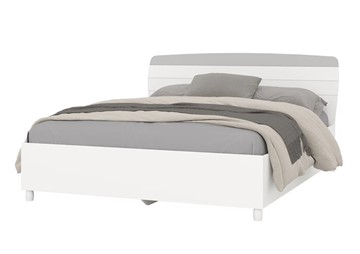 Двуспальная кровать Милана 1600 (4-22906бел\серый) в Южно-Сахалинске