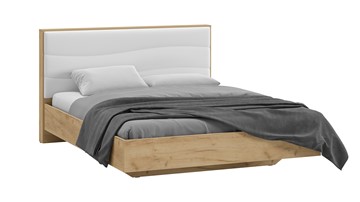 Двуспальная кровать Миранда тип 1 (Дуб крафт золотой/Белый глянец) в Южно-Сахалинске