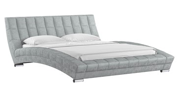 Кровать 2-спальная Оливия 160 арт. Дарлинг грей сандал (светло-серый) с основанием в Южно-Сахалинске