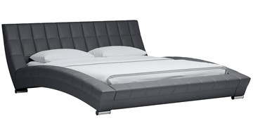 Двуспальная кровать Оливия 180 арт. Марика 485 к/з (серый) с основанием в Южно-Сахалинске