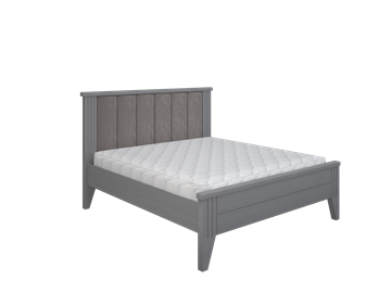 Кровать 2-спальная с мягкой спинкой Боринское Верона 1600, Серый в Южно-Сахалинске