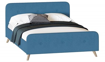 Двуспальная кровать Мебельград Сиерра 1800 (с подъемным механизмом и коробом) Аура голубой в Южно-Сахалинске