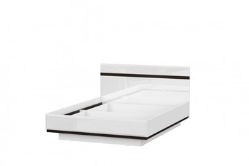 Кровать спальная Соло универсальная 1,6х2,0, белый/белый глянец/венге в Южно-Сахалинске