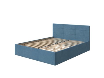 Кровать спальная Vector Plus 160х200, Велюр (Monopoly Прованский синий (792)) в Южно-Сахалинске