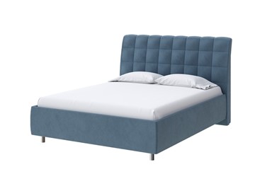 Спальная кровать Volumo 160х200, Велюр (Monopoly Прованский синий (792)) в Южно-Сахалинске