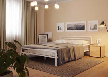 Кровать 2-х спальная Леон, 1600, белый в Южно-Сахалинске
