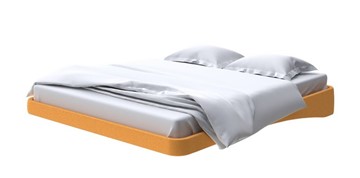 Парящая кровать 2-спальная 160х200, Велюр (Scandi Cotton 18 Шафран) в Южно-Сахалинске