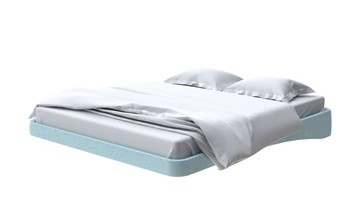 Парящая кровать 160х200, Велюр (Scandi Cotton 20 Голубой Лед) в Южно-Сахалинске