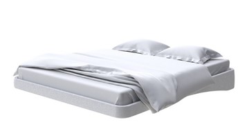Кровать двуспальная парящая 160х200, Велюр (Scandi Cotton 7 Серый Камень) в Южно-Сахалинске