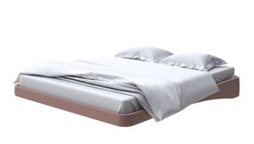 Парящая кровать 2-спальная 200х200, Экокожа (Молочный шоколад) в Южно-Сахалинске