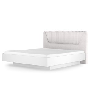 Кровать с мягкой спинкой Марсель-11 (Белый, ткань Catania white) 1400 в Южно-Сахалинске