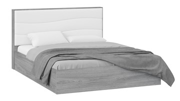 Кровать с мягкой спинкой Миранда тип 1 (Дуб Гамильтон/Белый глянец) в Южно-Сахалинске