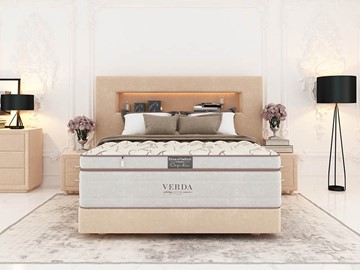 Кровать двуспальная Smart Compact/Podium M 160х200, Флок (Велсофт Бежевый) в Южно-Сахалинске