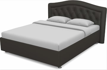 Спальная кровать Луиза 1600 с основанием (Nitro Brown) в Южно-Сахалинске