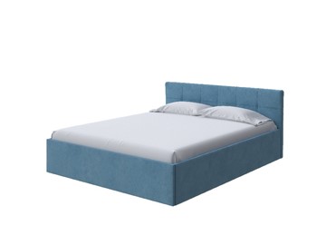Кровать полутороспальная Domo Plus 140х200, Велюр (Monopoly Прованский синий (792)) в Южно-Сахалинске