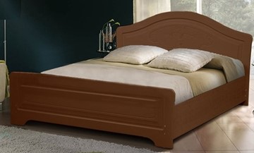 Полуторная кровать Ивушка-5 2000х1200 с высоким изножьем, цвет Итальянский орех в Южно-Сахалинске