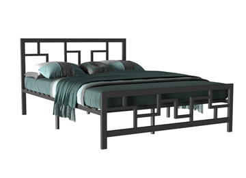 Полутороспальная кровать Лофт 3, 160х200, черная в Южно-Сахалинске