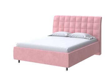 Кровать 1.5-спальная Volumo 140х200, Велюр (Casa Жемчужно-розовый) в Южно-Сахалинске