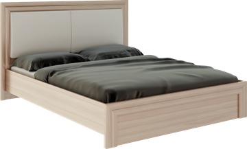 Кровать двуспальная Глэдис М31 (Шимо светлый/Белый текстурный) в Южно-Сахалинске