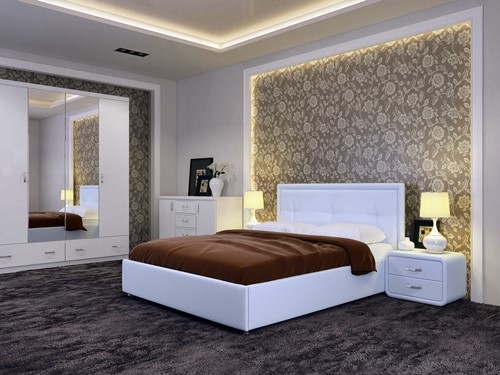 Спальная кровать Adele размер 140*200 с основанием в Южно-Сахалинске - изображение