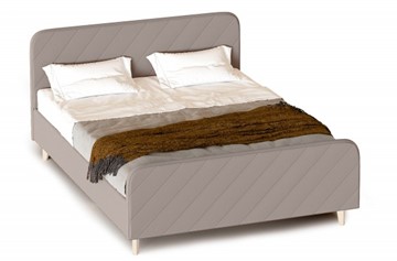 Спальная кровать Мелоди 1600 (с основанием) Альба бежевый в Южно-Сахалинске