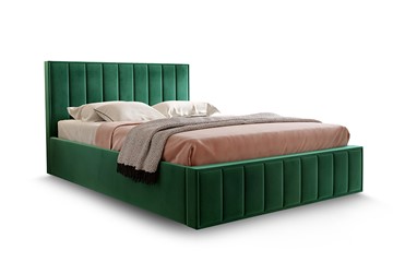 Кровать с основанием Вена 1800, Велюр Мора зеленый в Южно-Сахалинске