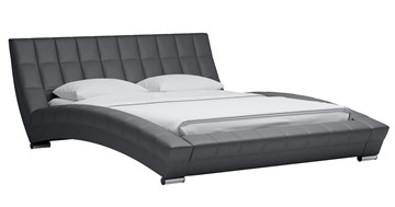Кровать в спальню Оливия 160 арт. Марика 485 к/з (серый) с основанием в Южно-Сахалинске