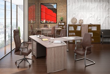 Комплект офисной мебели Xten, для двух сотрудников с тумбой в Южно-Сахалинске - предосмотр 2