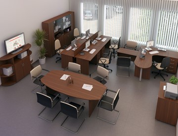 Офисный набор мебели Комфорт №3 (французский орех) в Южно-Сахалинске