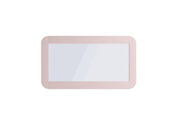 Зеркало прямоугольное Люкс, Велюр Тедди розовый в Южно-Сахалинске