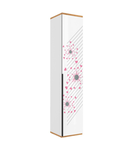 Шкаф одностворчатый Урбан 528.040, белый/розовый в Южно-Сахалинске