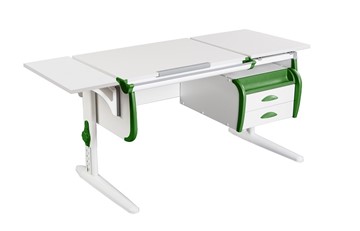 Детский стол-трансформер 1/75-40 (СУТ.25) + Polka_b 1/550 + Tumba 3 белый/белый/Зеленый в Южно-Сахалинске