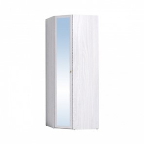 Распашной угловой шкаф Sherlock 63+ фасад зеркало, Ясень Анкор светлый в Южно-Сахалинске