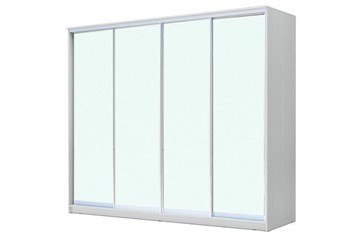 Шкаф 4-х дверный ХИТ 24-24/2-8888, с матовым стеклом, Белый в Южно-Сахалинске