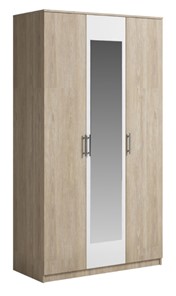 Шкаф 3 двери Genesis Светлана, с зеркалом, белый/дуб сонома в Южно-Сахалинске