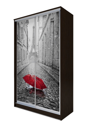 Шкаф 2-х дверный 2300х1682х620, Париж, зонтик ХИТ 23-17-77-02 Венге Аруба в Южно-Сахалинске - изображение
