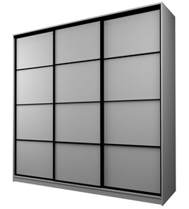 Шкаф 3-х створчатый MAX МШ-25-6-27/2-111, Профиль Черный/Цвет Серый в Южно-Сахалинске
