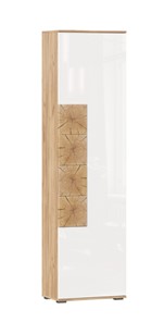 Шкаф одностворчатый Фиджи с декоративными накладками 659.300, Дуб Золотой/Белый в Южно-Сахалинске