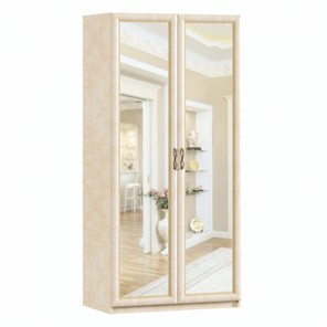 Шкаф 2х-дверный Александрия с зеркалами ЛД 625.052, Рустика/Кожа Ленто в Южно-Сахалинске