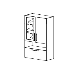 Шкаф кухонный Марибель Мыло, настенный хозяйственный двухдверный 1520*800*350, ШНХ 800*1520 в Южно-Сахалинске