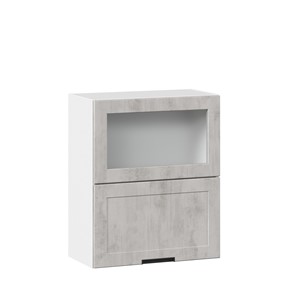 Кухонный шкаф 600 горизонтальный с 2 складными дверями Джамис ЛД 296.970.000.041, Белый/Белый камень в Южно-Сахалинске